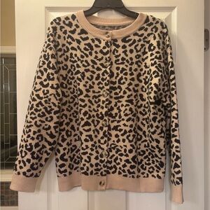 NWOT - Leopard Print Cardigan Sweater